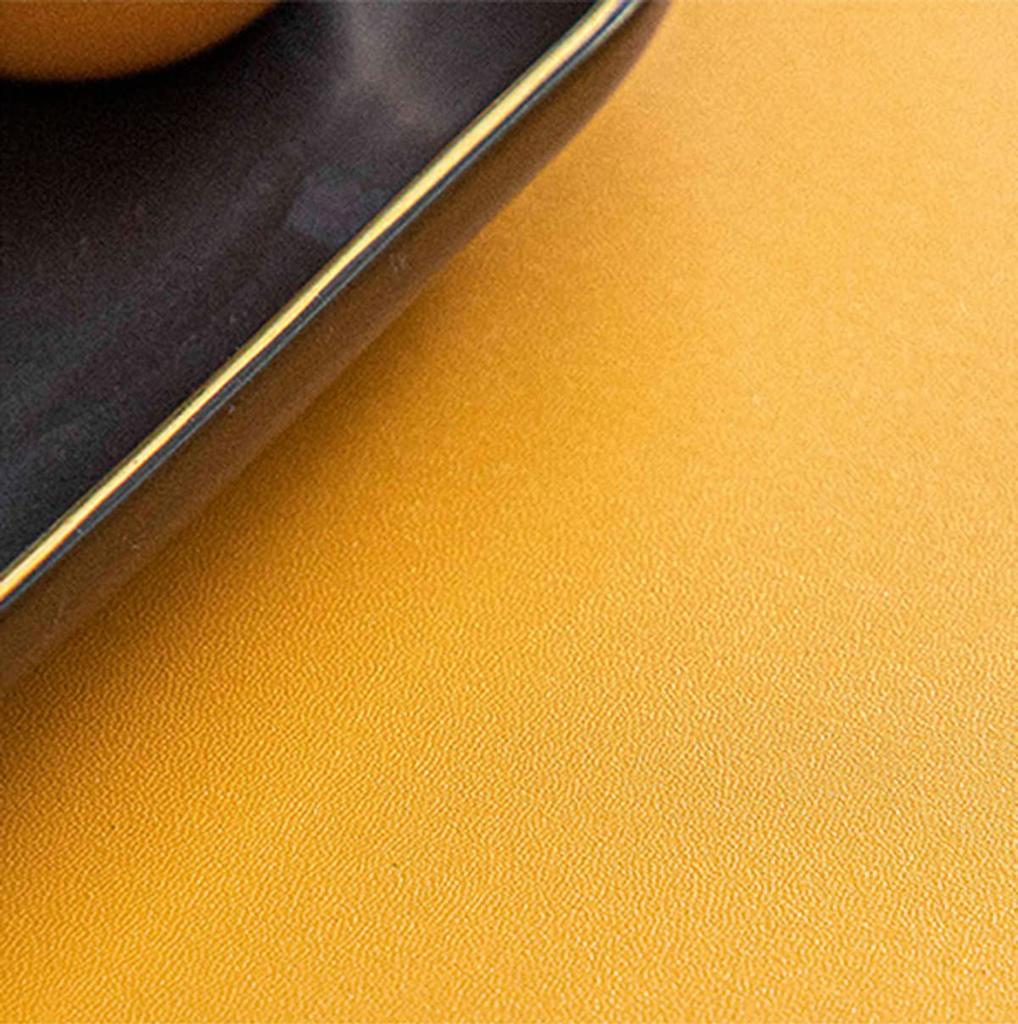 YAHUO PU Leather Tablecloth, Table Mat, Desk Mat, Table Cover, Double-Sided, Waterproof, Stain-Resistant, Durable, Navy + Orange, 90*150cm