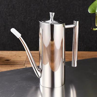 304 Stainless Steel Oil Can Olive Oil Soy Sauce Oil Pot Leakproof Seasoning Container Kitchen Storage Cooking Tool 500&700ML