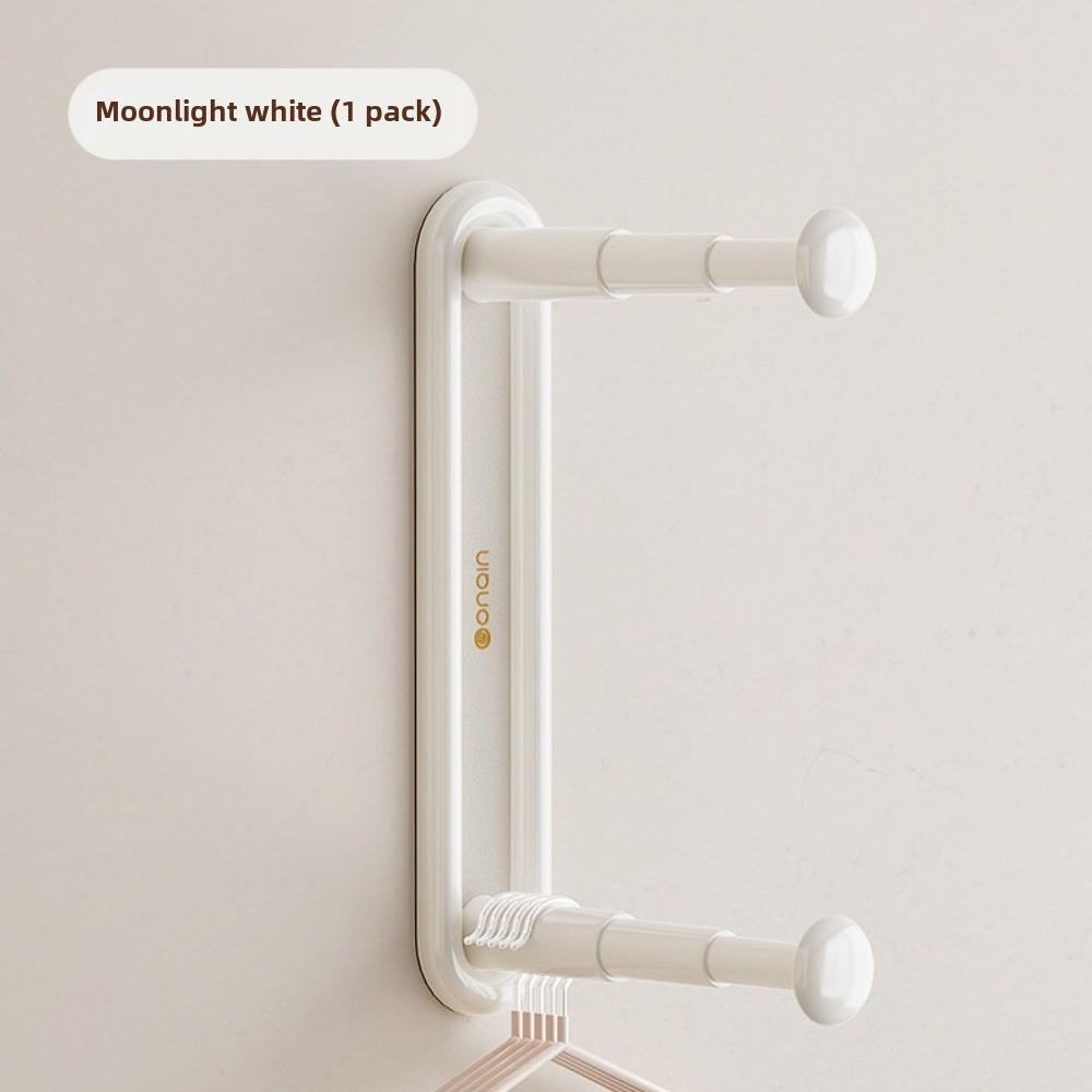 Adjustable Non-Perforated Wall Mounted Clothes Hanger Storage Rack - Multifunctional Hooks Space Saving Organizer for Wardrobe