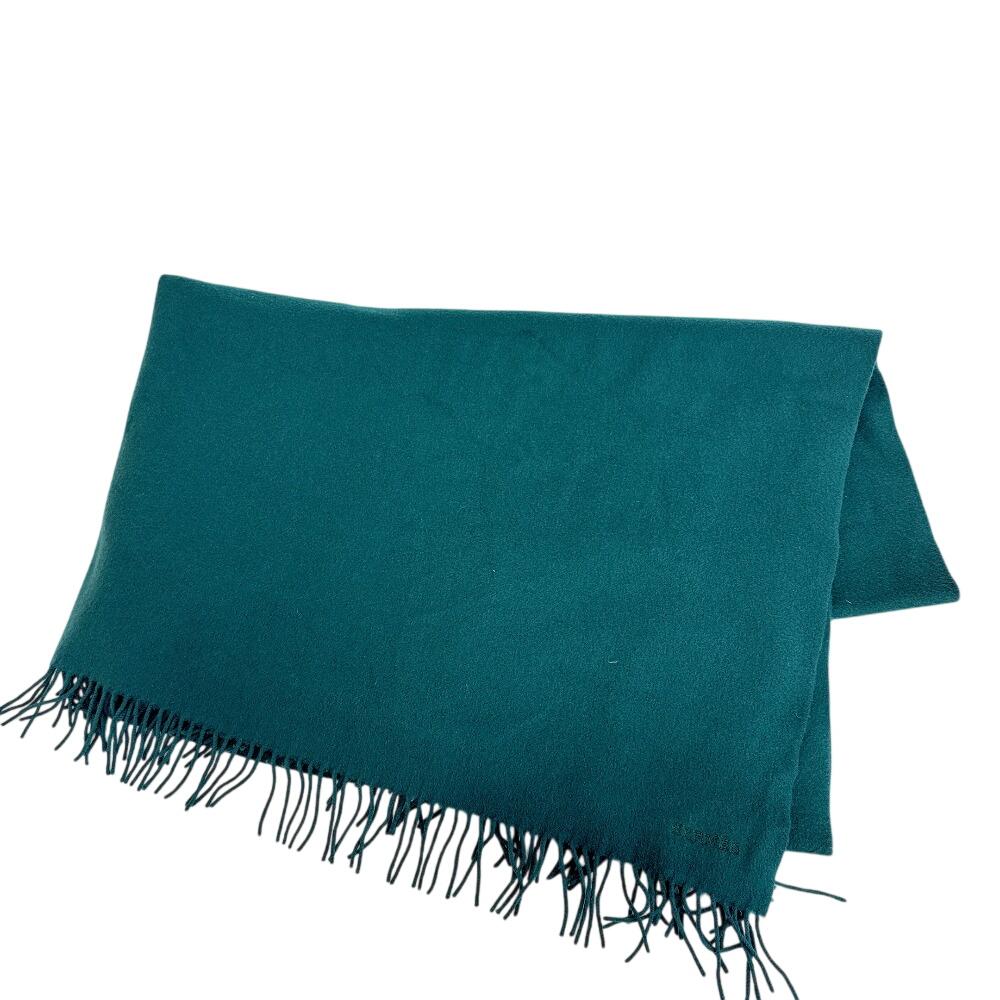 HERMES cashmere Scarf green cashmere Used