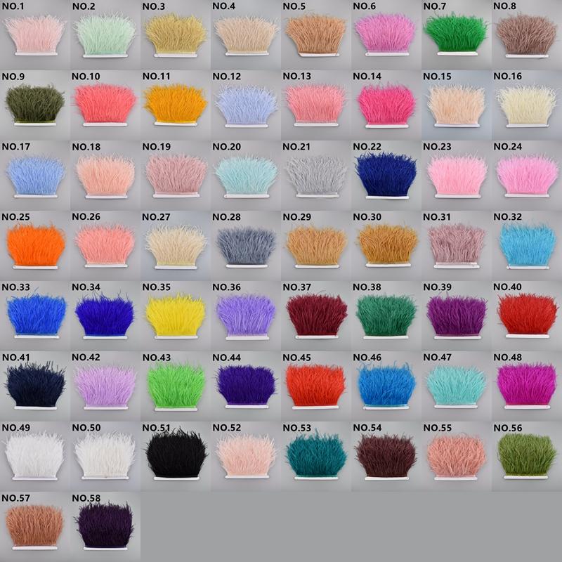 

10Meters 10-15Cm Ostrich Feather Trims Needlework Accessories For Clothes Decor Fluffy Feathers Ribbon Colorful Skirt Decoration