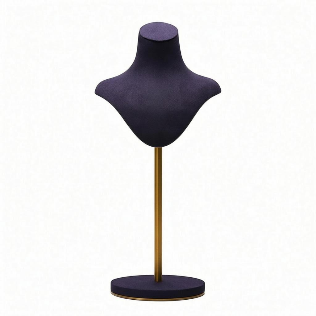 clothCovered Necklace Display Stand Stable Jewelry Bust with Round Base