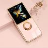 Electroplating Shockproof Phone Case with 360°Ring Holder Kickstand for Samsung Galaxy Z Flip 8 7 FE 6 5 4 3 Flip7 Flip6 Flip8