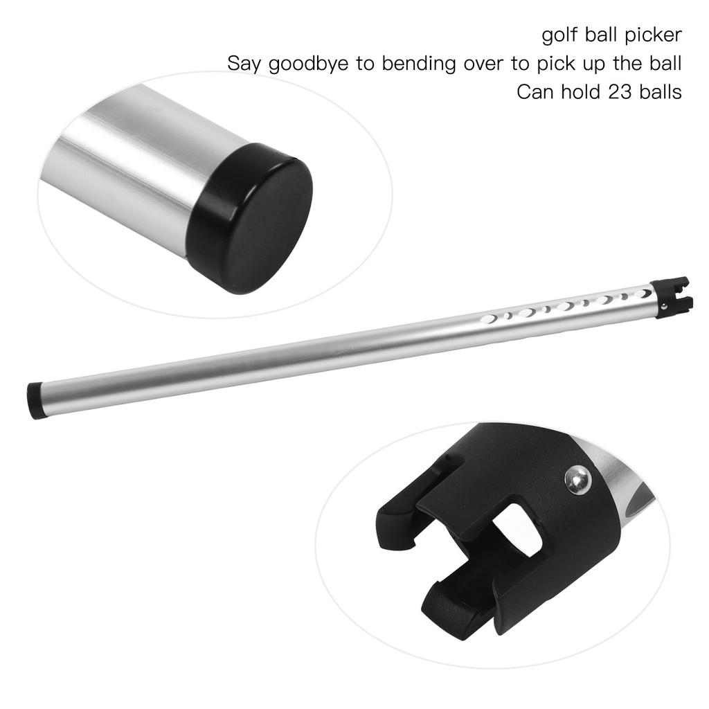Golf Ball Retriever Aluminum Alloy Golf Ball Picker Golf Pickup Tube Collector Hold 23 Balls Four Claw