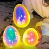 Yousheng 3Pcs Glowing Pearlescent Egg Decoration Battery Powered LED Light-up Egg Figurine Spring Easter Holiday Party Desktop