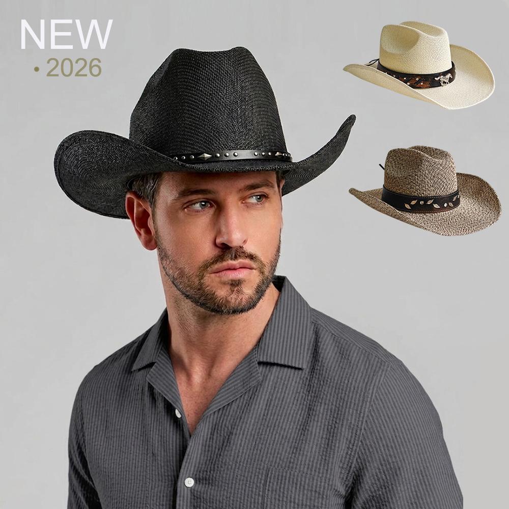Sombrero de Vaquero Occidental de Ala Ancha Sombrero Tejido a Máquina Para Mujeres Hombres Protección Solar para Exteriores Playa Viajes Vacaciones