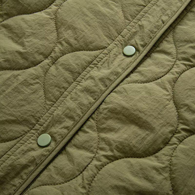 Europäische und amerikanische Damen Frühjahr 2025 Zweifarbige Baumwolljacke