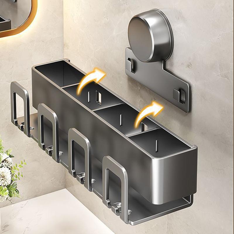 Toothbrush and Toothpaste Cup Holder, Wall-Mounted, No Drilling, Bathroom Rinse Cup, Storage Rack for Home