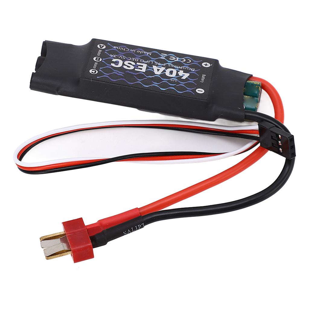 40A Brushless ESC 2?4S 5V 3A BEC Electric Speed Controller with Male T Plug for RC Fixed Wing Aircraft for F450 Quad Rotor Drone