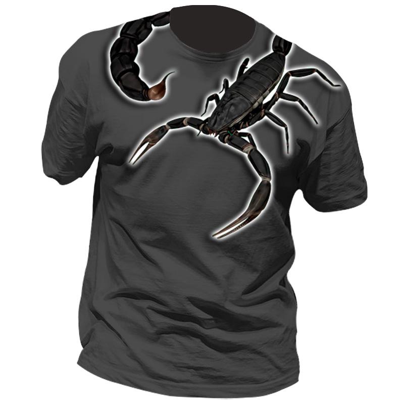 Summer Men's T-Shirts 3DTee Animal Harajuku Top Scorpion Graphic Print Casual Oversized Clothes 2022 O-Neck Short Sleeve T Shirt