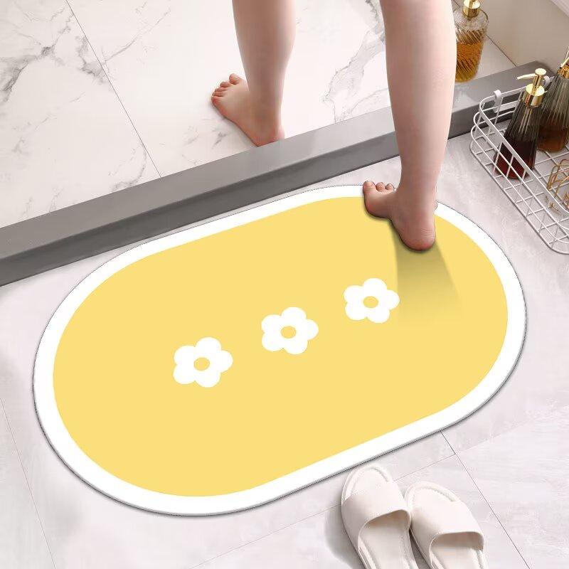Toilet floor mat Bathroom floor mat Diatom mud quick-drying absorbent mat Door non-slip mat Household toilet Bathroom mat