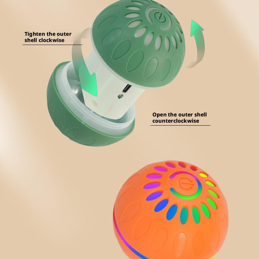 Smart Interactive Pet Toy Ball Led Light Up Electric Rolling Ball For Dogs Cats Automatic Self Rotating Rechargeable Play Tool