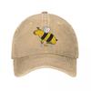 Fashion Capybara Bee Baseball Caps Unisex Distressed Denim Sun Cap Parody Capybaras All Seasons Travel Adjustable Caps Hat