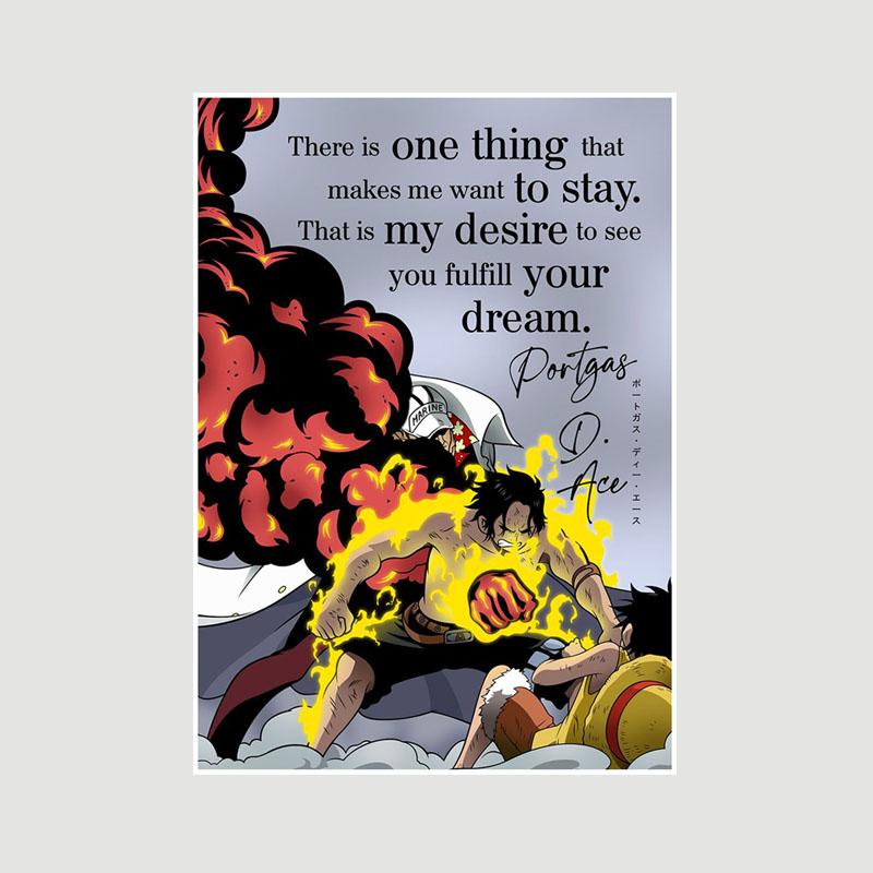 Vintage Inspirational Quote Poster Anime Finger Luffy Deku Posters White Paper Text Art Pictures Home Decor Bar Decoration Painting Interior Mural