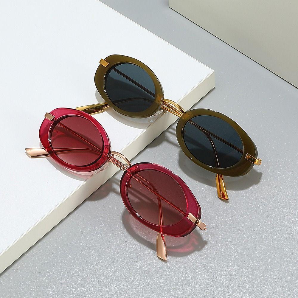 Retro Oval Sunglasses Trendy Fashion Driving Small Frame Sunglasses UV Protection Beachwear Women Sunglasses for Women & Men