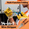 Multi-Function Folding 14-in-1 Wire Stripper Wire Cutter,  Labor-Saving Electrician Pliers, Crimping Pliers,Hand Compact Tools