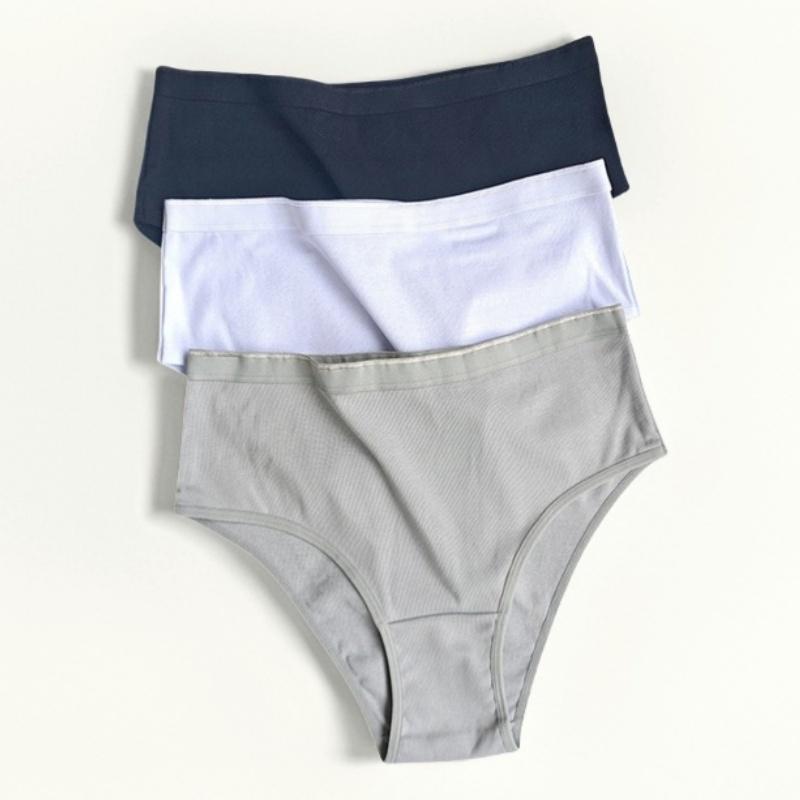 4Pcs/Set Cotton Underwear for Women High Rise Panties Soild Colour Stretch Briefs Ladies Half Cover Briefs Soft Sexy Lingerie