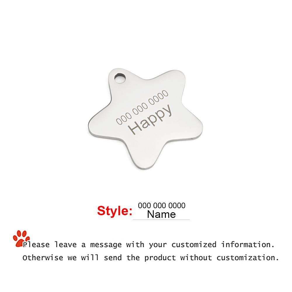 

Персонализированный кулон-звезда с именем, противоударный ошейник для питомца, с гравировкой имени и номера телефона, именная табличка, аксессуары для питомца своими руками M 30mm серебряный