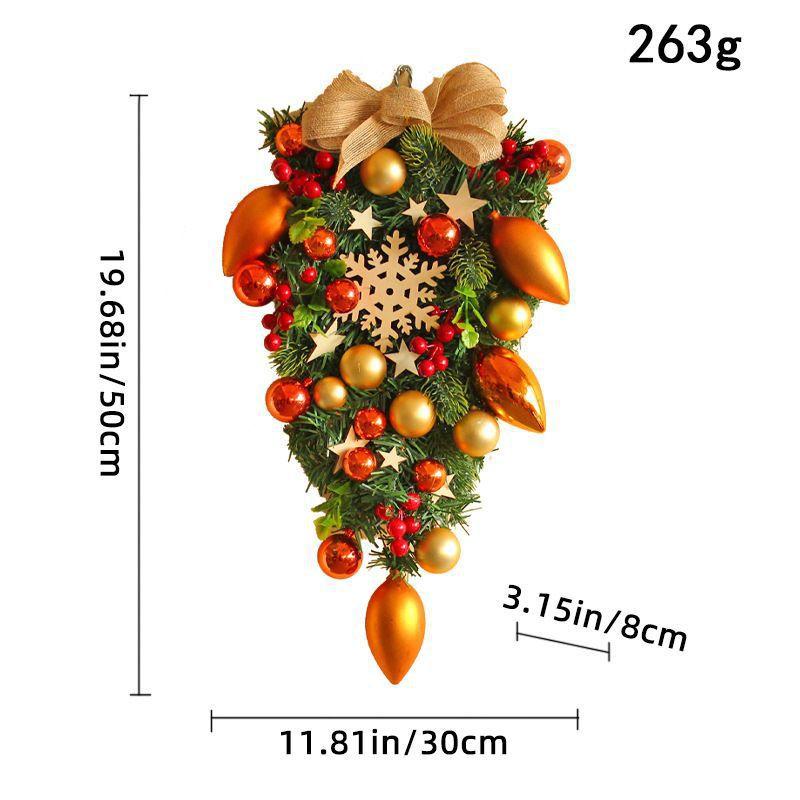 Weihnachtskranz Rattan Türvorhang Anhänger Zuhause LED Leuchtend Treppe Über Kopf Dekorativ Türhänger Weihnachtsdekorationen