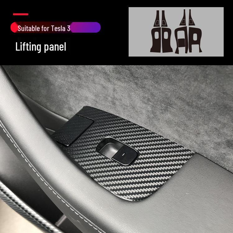 Carbon Fiber Anti-Kick Film for Tesla Model 3/Y (2021) Center Console Interior