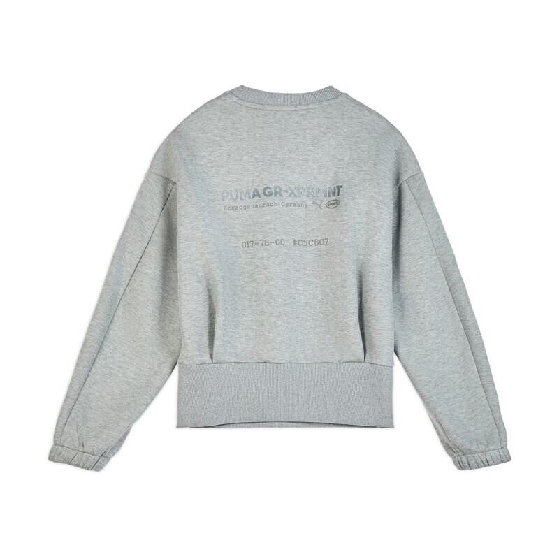 PUMA Women's Grey Crew Neck Long Sleeve Sweatshirt