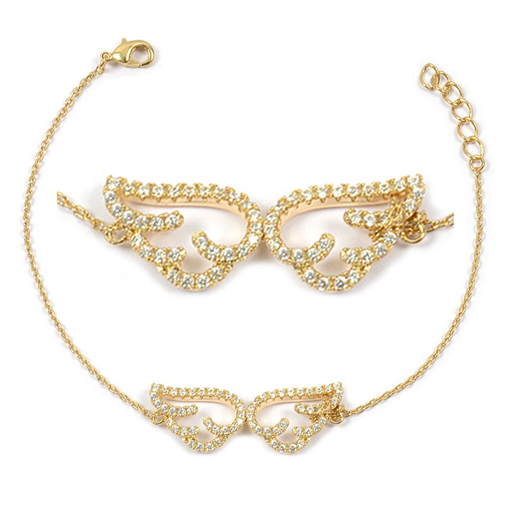 Les Trésors De Lily [P2323] - Gold Plated Bracelet 'Les Ailes d'Ange' Rose Gold - 30x10 Mm