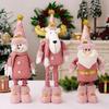 Standing Christmas Telescopic Doll Ornaments Pink Merry Christmas Decoration  New Year Supplies