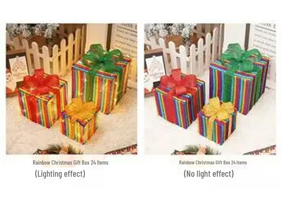 Christmas Gift Box Set: 3-Piece Fairy Light Decorations for Birthday Parties and Ornaments