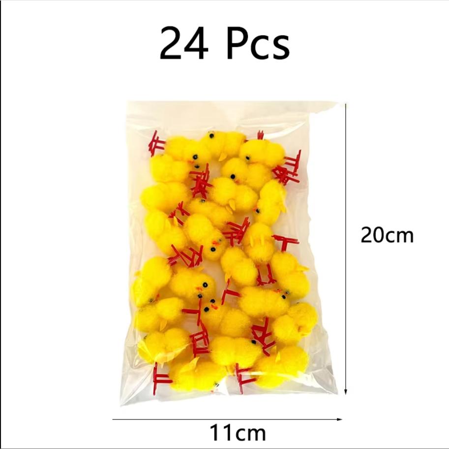72-288Pcs Easter Cute  Chick Simulation Easter Mini Chick Plush Chick Decoration Easter Gifts Desktop Jewelry Party Gifts