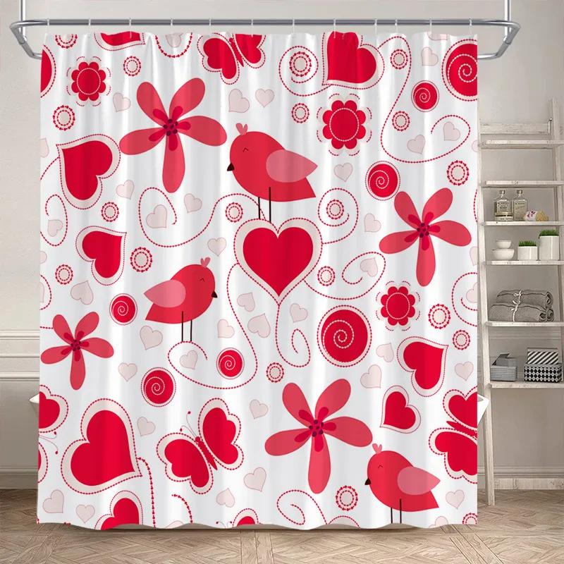 Cartoon Animals Shower Curtains Cute Fox Lion Deer Rabbit Autumn Floral Plant Kids Bath Curtain Polyester Bathroom Bathtub Dec