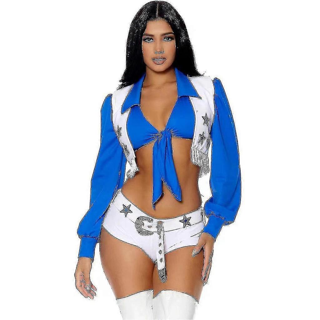Halloween Carnival Party Dallas Cow Girl Cheerleader Cosplay Costume Sexy High School Competition Cheerleading Dance Fancy Dress