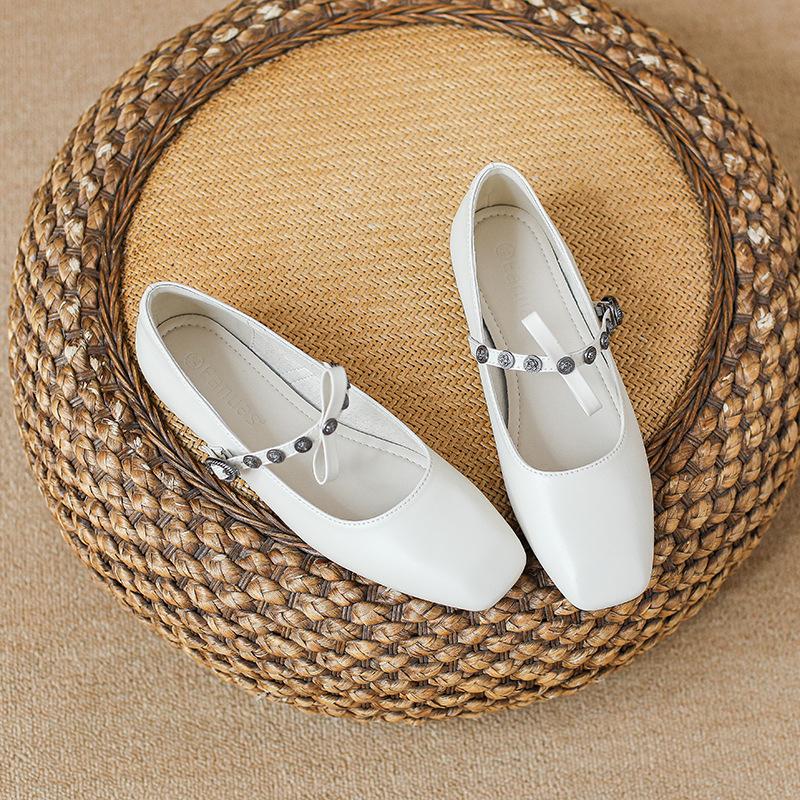 New Designer Women Flat Shoes Spring Square Toe Mary Jane Shoes Girl Fashion Slip-on Loafers