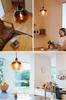Suspension LED EGLO, Verre, Style Scandinave, Plafonnier Rétro, E26, OILELLA MARRON, 205567J, Idéal pour Salles à Manger, Cuisines, Chambres,