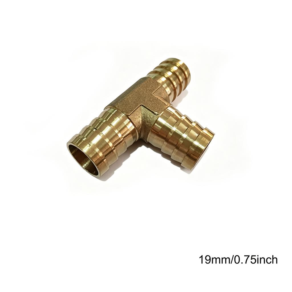 4/5/6/8/10/12/14/19mm Hose Barb Tail Tee 3 Ways Reudcing Brass Pipe Fitting Splitter Coupler Adapter Connector Water Gas Oil