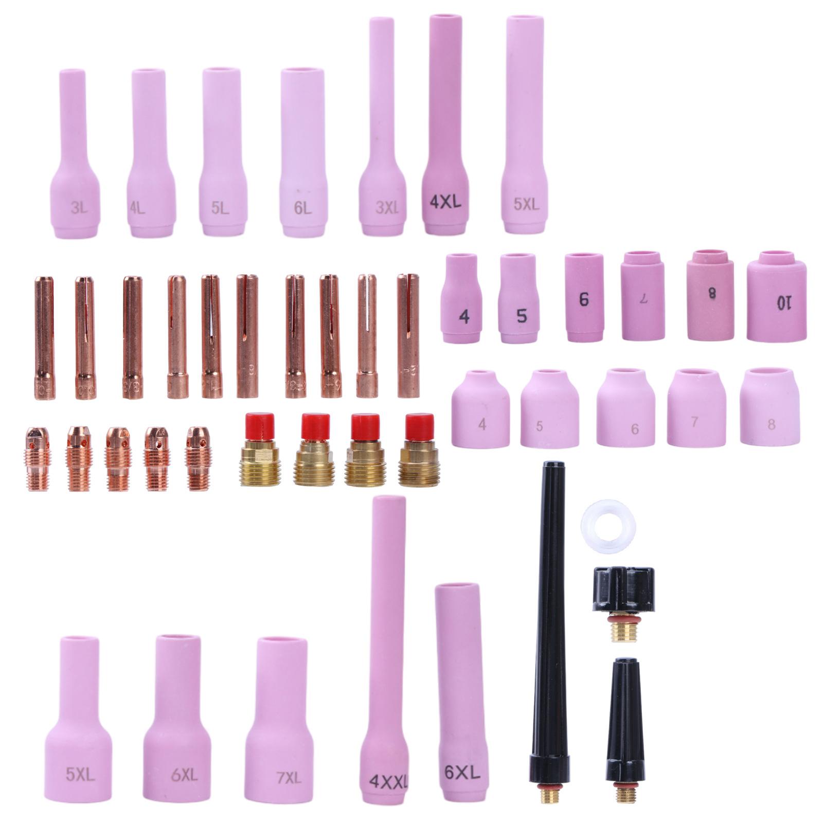 

46Pcs TIG Lens Back Cap Collet Body for WP9 WP20 TIG Spares Kit TIG Torch Accessories for Fabrication, Maintenance