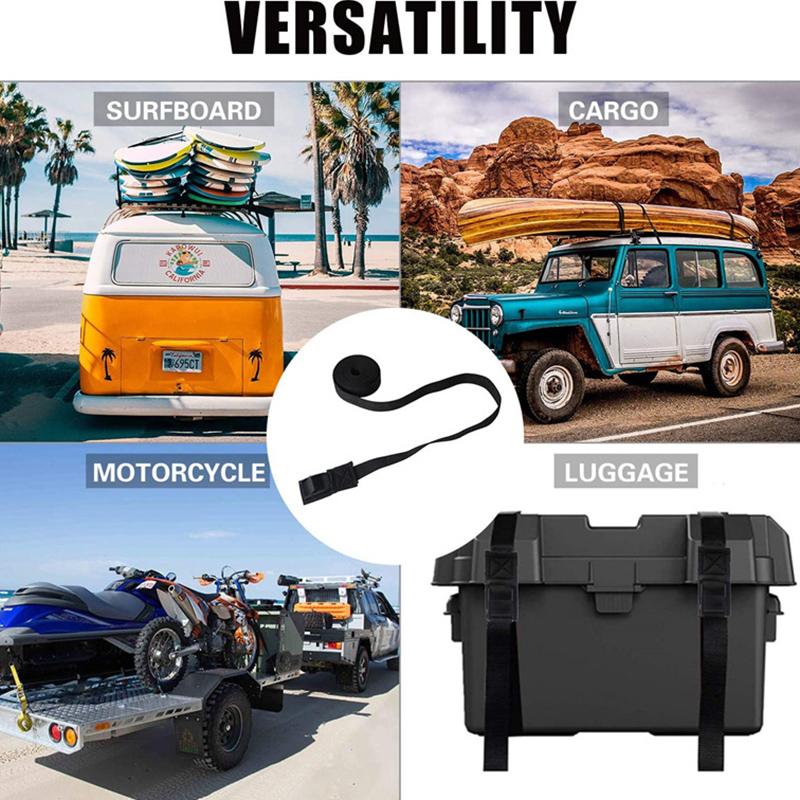 2pcs Black Straps Tie Down Strap Strong Ratchet Belt Luggage Bag Cargo Lashing with Metal Buckle 300cm*2.5cm for Car RV Kayak