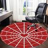1pc Spider Web Heart Office Round Area Rug, Indoor Mat Suitable ForOffice, Under Office Chairs Bedroom Living Room Home Decor, D139