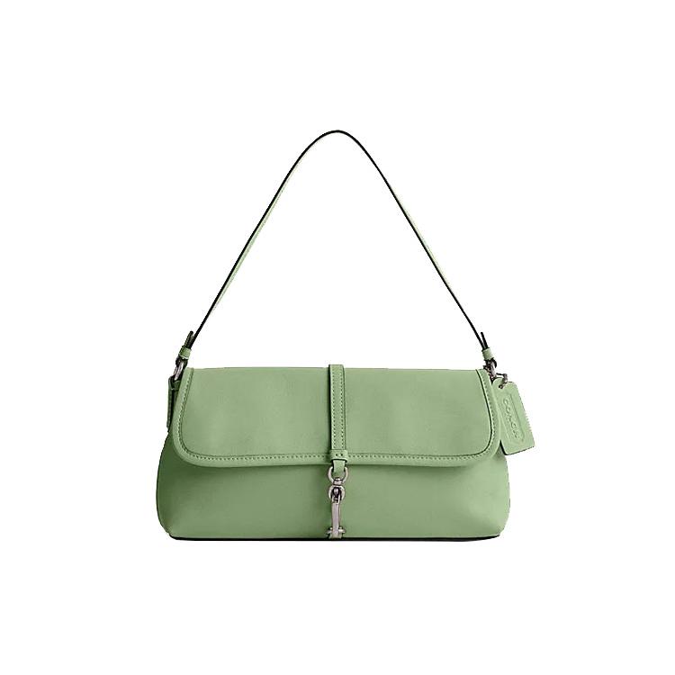 COACH Hamptons Cow Leather Handbag Medium Womens Light Pistachio Basic Set (Bag + Dustproof Bag)