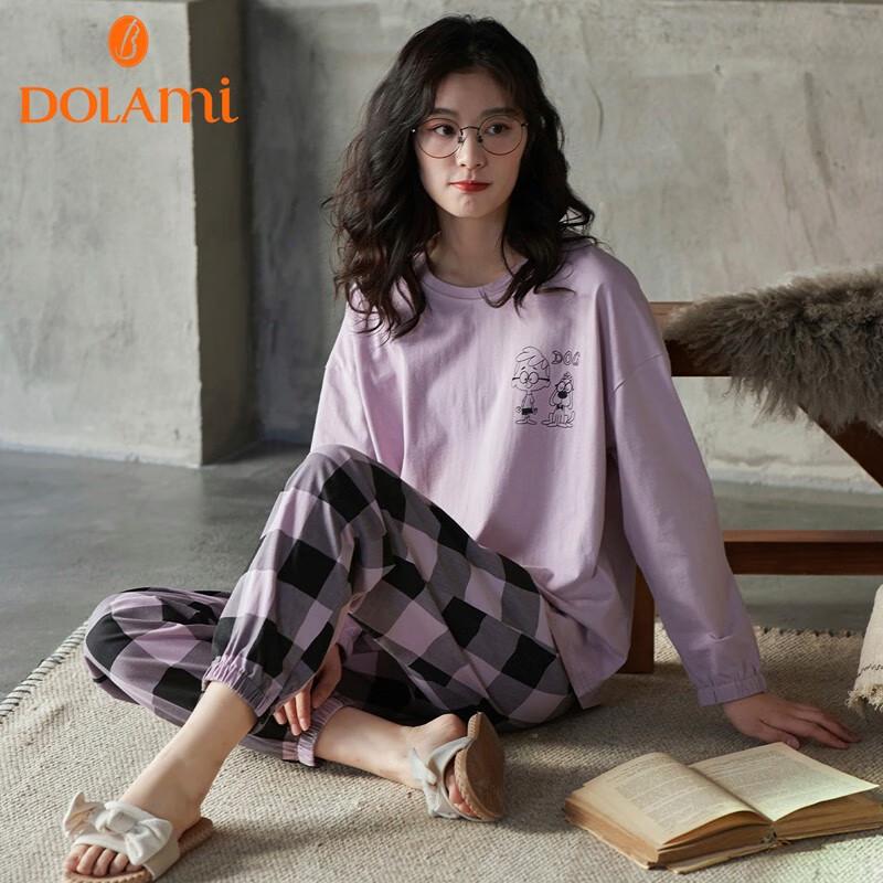 Doraimei Women s Pure Cotton Long-Sleeve Loungewear Set XL