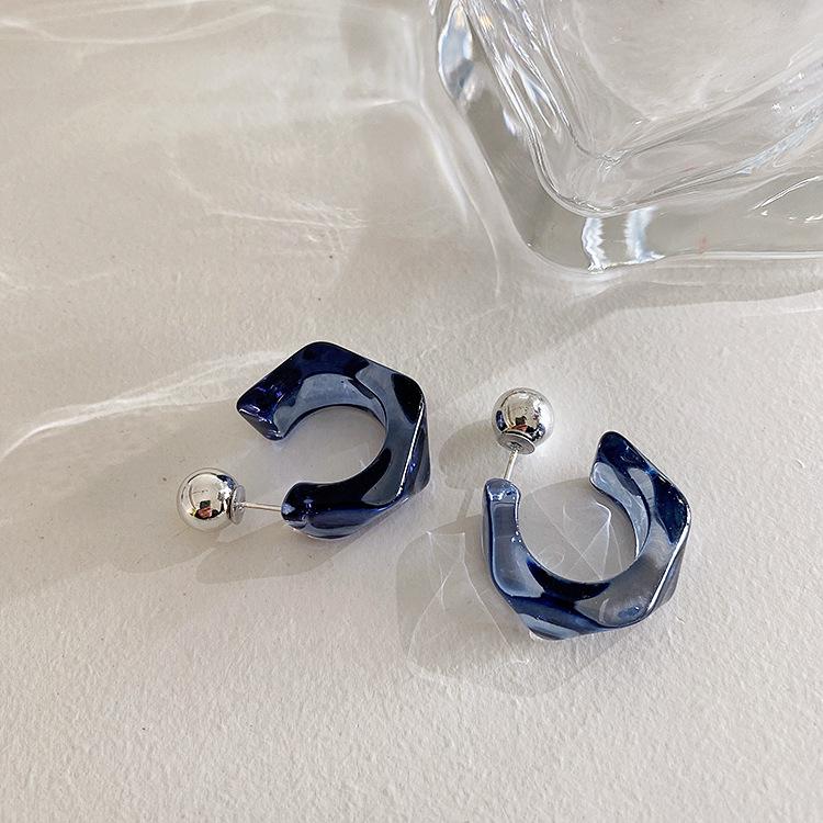 Korea Clear Acrylic Geometric C-shaped Hoop Earrings For Women Girls Trends Hanging Earrings Party Travel Jewelry Gifts
