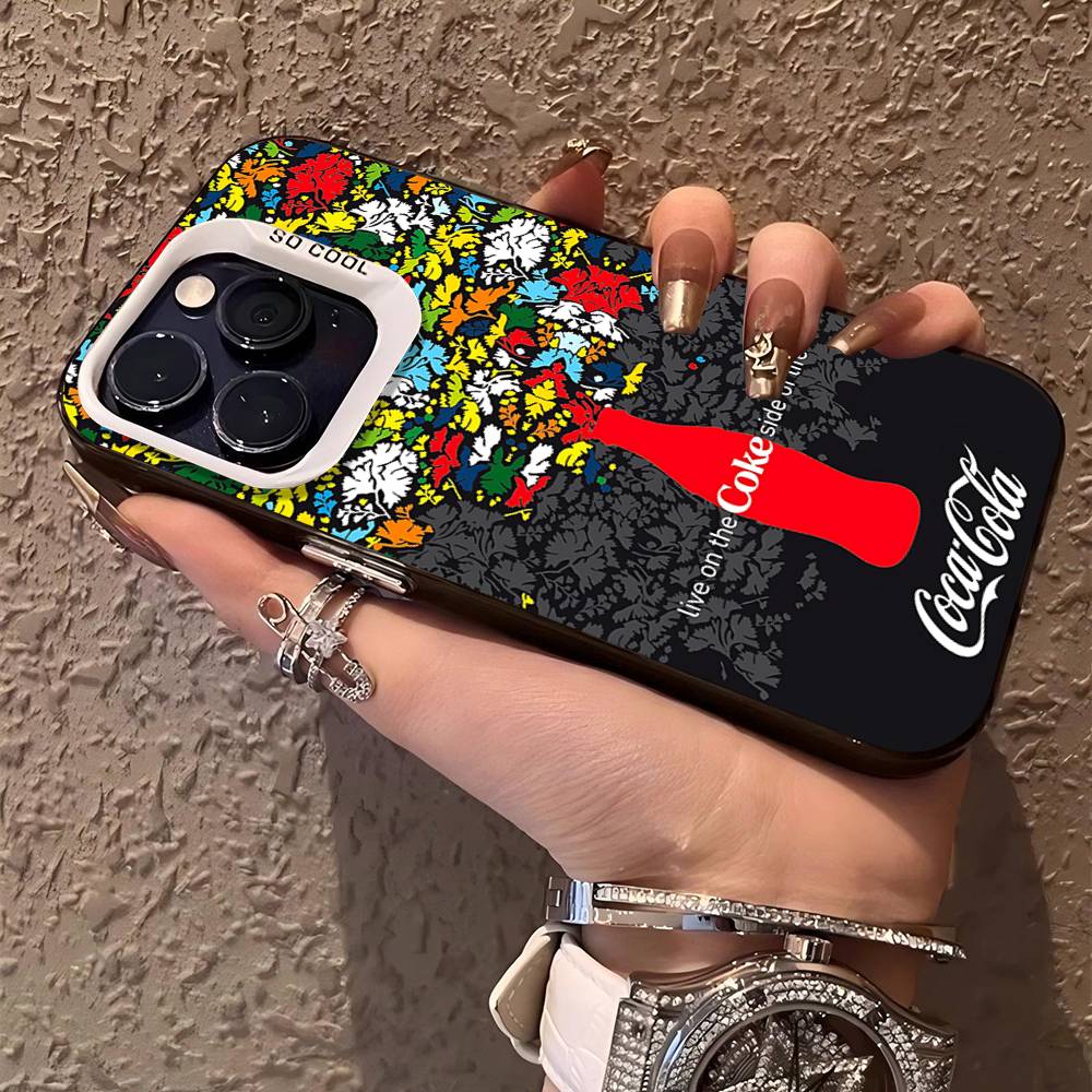Coca-cola Vintage Phone Case Color Silver Shell For LPhone 17 16 16e 15 14 13 12 11 Pro Max Plus