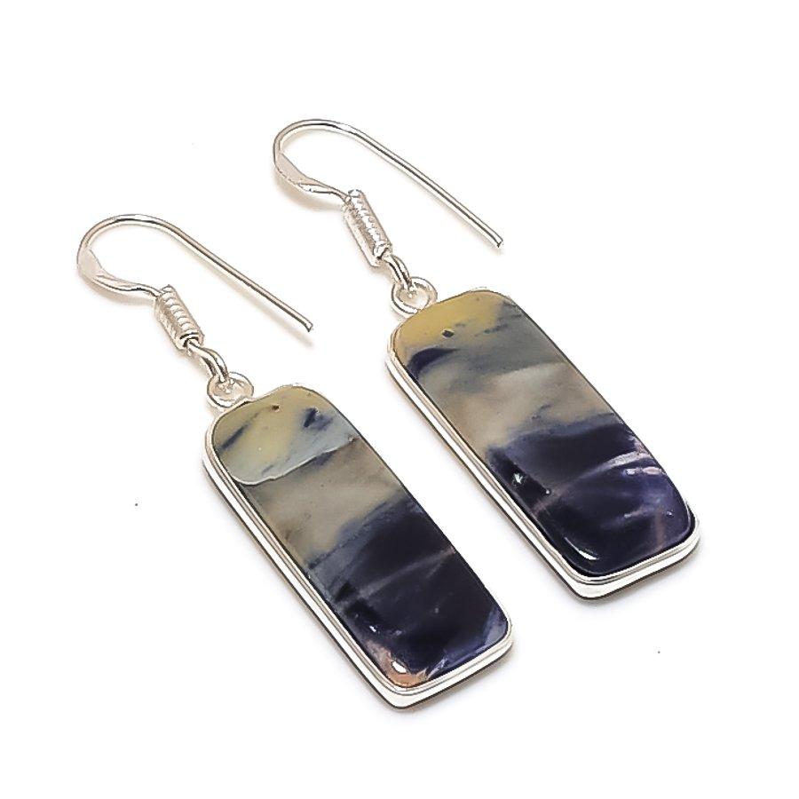 Natural Sodalite Gemstone 925 Sterling Silver Jewelry Earring 1.81 AE-12142