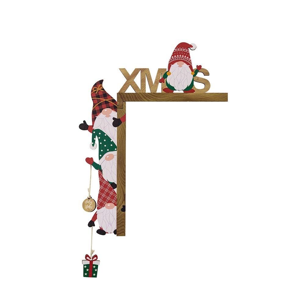 Santa Claus Door Frame Decoration Wooden Door Pendant Creative Christmas Decoration