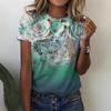 Women's 3D T-shirt with Digital Printing Round Neck Loose Short Sleeved T-shirt