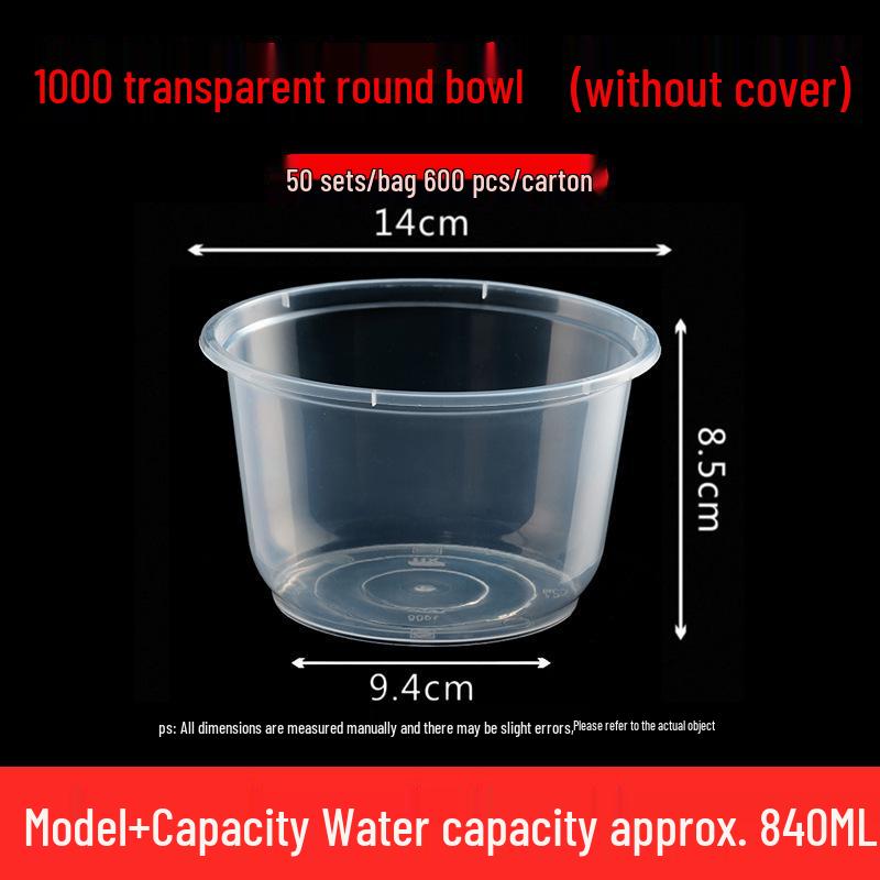 Transparent Disposable Bento Box with Lid for Takeaway - Ideal for Liangpi, Braised Snacks, & More