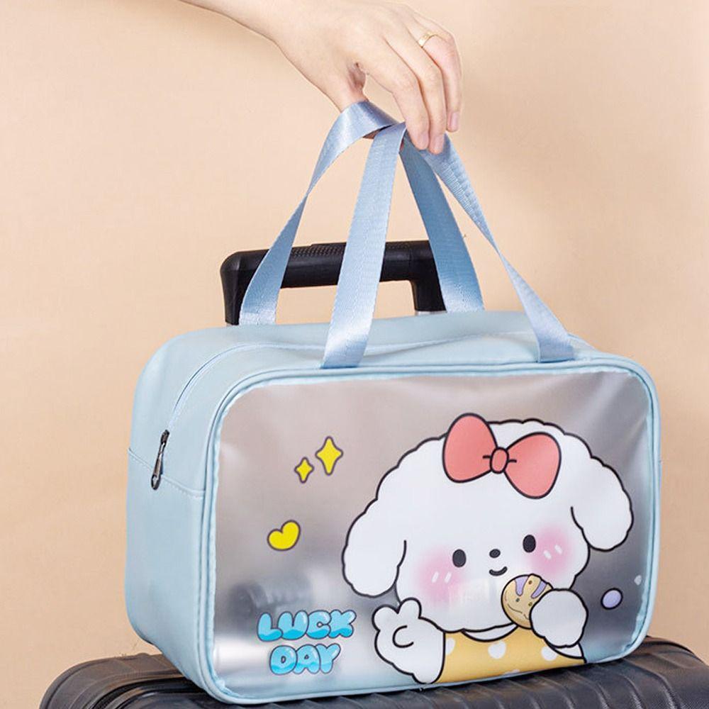 PVC Cartoon Cosmetic Bag Large Capacity Makeup Bag Travel Toiletry Storage Bag