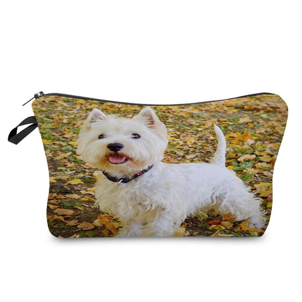Women Dog Print Cosmetic Bag Toiletries Organize Travel Storage Case 6774