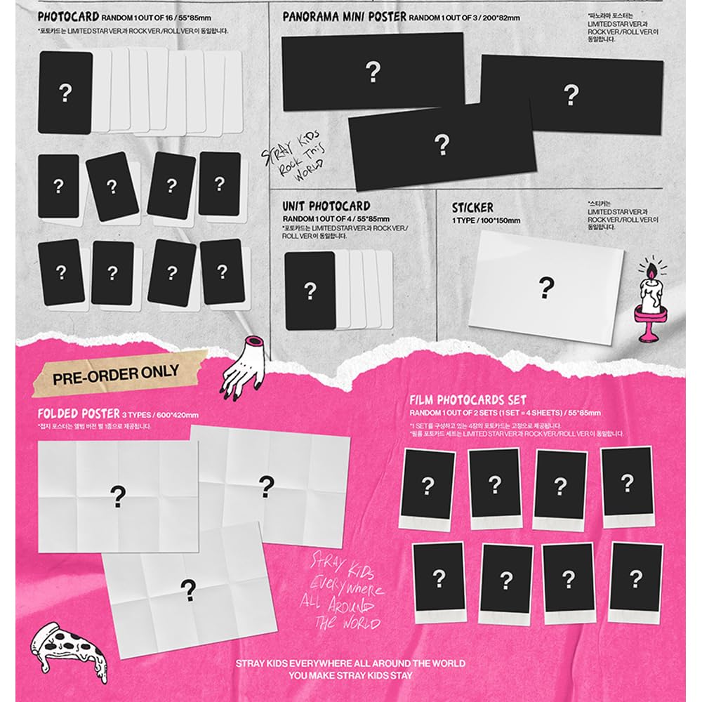 Stray Kids Album Bonus - -STAR [Standardní verze] + Předobjednávka [Korejská edice] (2 ver. SOUBOR)
