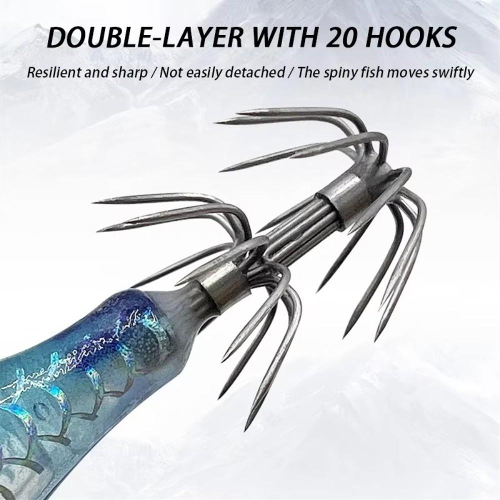 5PCS/BOX 7.8mm Size Glowing Squid Jig 6g Weight Squid Fishing Lure  Night Fishing