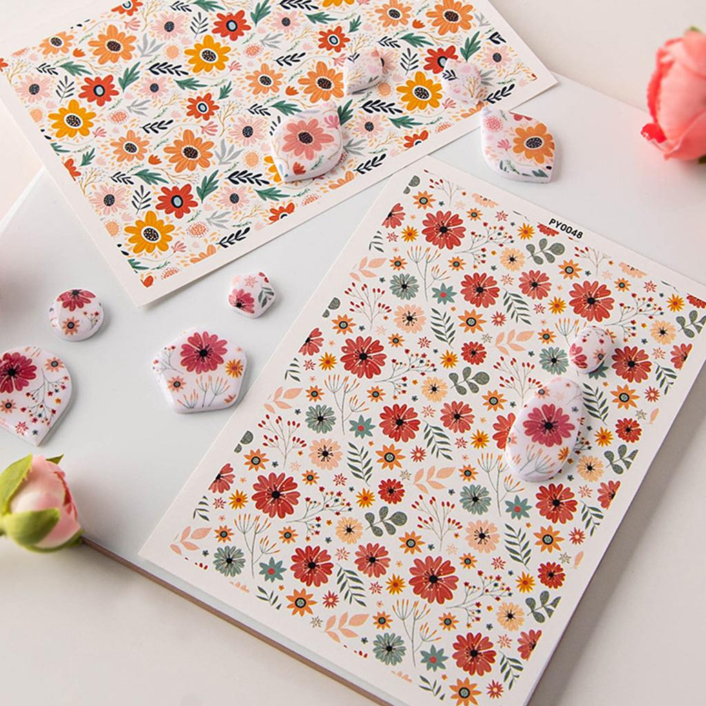 Ton Aquarell Transferpapier DIY Drucken Blume Blatt Papier Keramik Schmuck Ohrringe Keramik Druckwerkzeug Handgefertigt